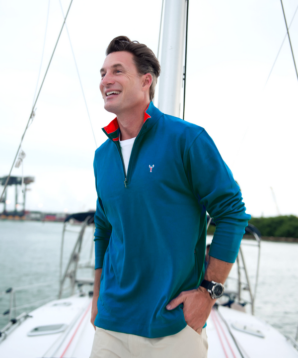 Harbor Quarter Zip Ocean Blue